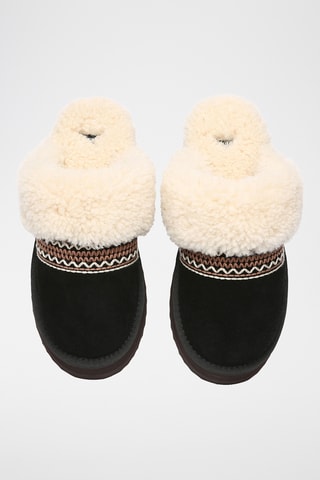 Socas forradas com plataforma em nobuck Moorhen - Preto