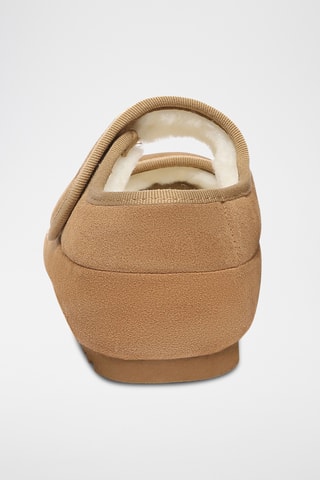 Babies forrados em nobuck Teal - Camel