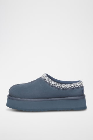 Socas forradas com plataforma em nobuck Wonga - Azul-escuro