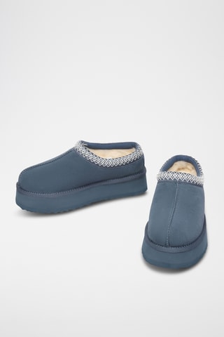 Socas forradas com plataforma em nobuck Wonga - Azul-escuro