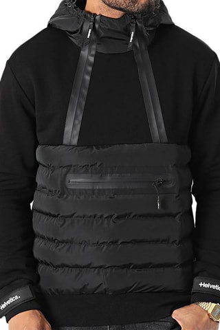 Sweat à capuche Melton Noir