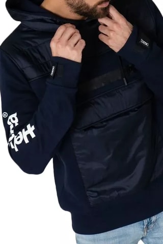 Sweat à capuche bi-matière Arc - Bleu marine