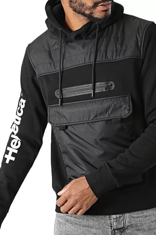 Sweat à capuche bi-matière Arc - Noir