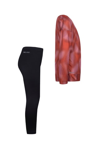 T-shirt tie and dye et legging Rouge et noir - Nike