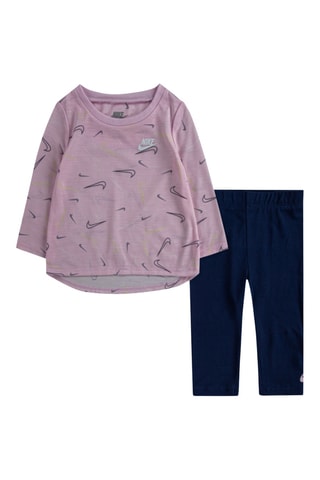Tunique et legging - Bleu marine et rose