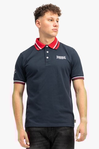 Polo regular - Bleu marine et rouge - Lonsdale