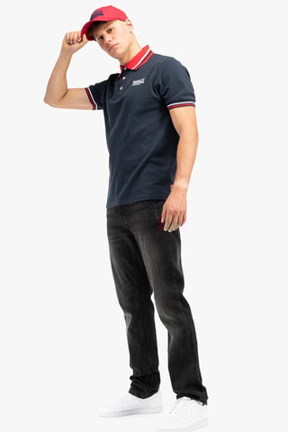 Polo regular - Bleu marine et rouge - Lonsdale
