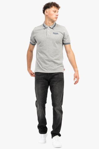 Polo regular - Gris clair et bleu marine - Lonsdale