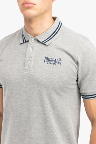 Polo regular - Gris clair et bleu marine - Lonsdale