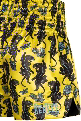 Short de boxe Panther Thai - Jaune et noir - Benlee