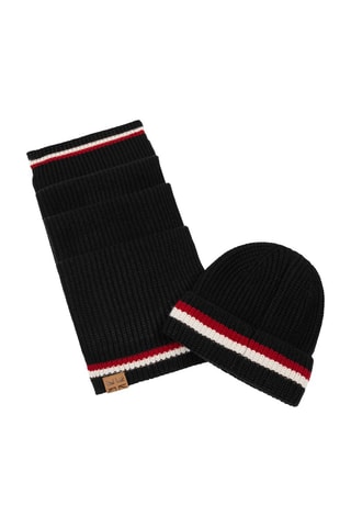 Echarpe et bonnet Butleigh - Noir et rouge