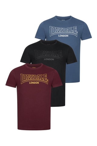 3 t-shirts Beanley Lonsdale - Bordeaux, noir et bleu