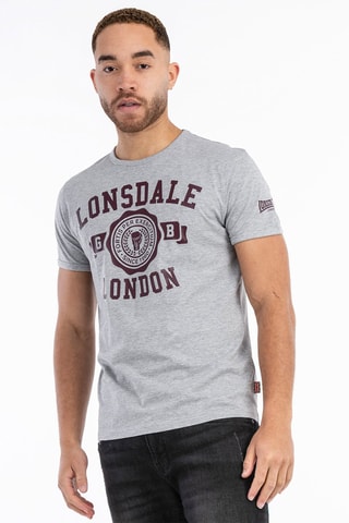 t-shirt Murrister Lonsdale - Gris clair et bordeaux