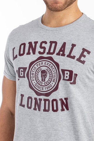 t-shirt Murrister Lonsdale - Gris clair et bordeaux