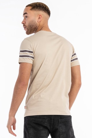 t-shirt Brouster Lonsdale - Beige et blanc