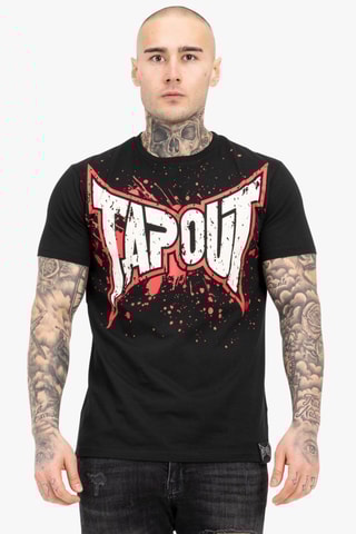 T-shirt regular Splashing - Zwart