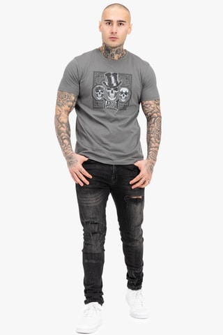 T-shirt regular Skull Tee - Grijs