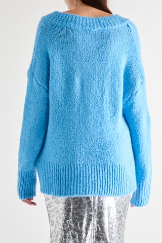 Camisola em lã e mohair - Azul-claro