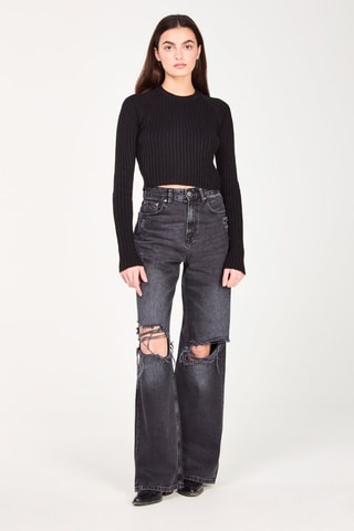 Camisola curta - Preto
