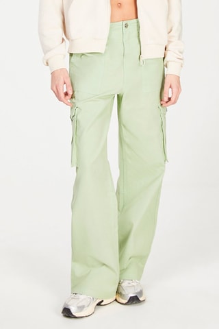 Cargobroek Wide Legs Hoge Taille - Zeegroen