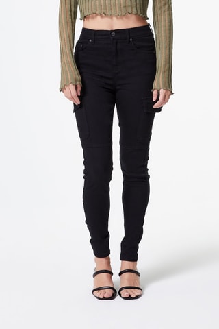 Hoge Taille Broek Skinny Zwart