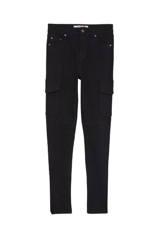 Hoge Taille Broek Skinny Zwart