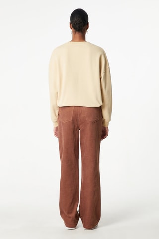 Velours Broek Hoge Taille Wide Legs - Lichtbruin
