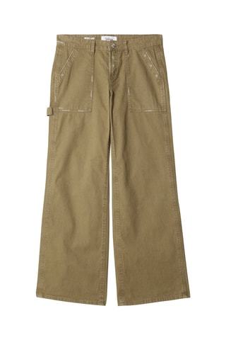 Broek Wide Legs - Donkerkaki