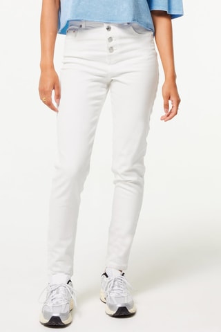 Jeans met Hoge Taille 
Wit
