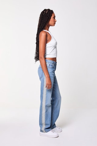 Rechte Jeans Hoge Taille - Blauw