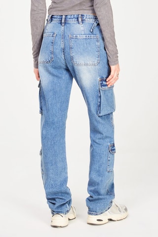 Cargojeans Hoge Taille - Denimblauw