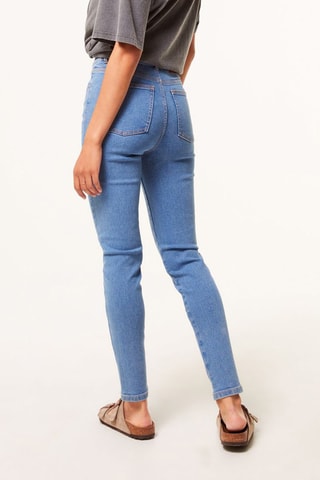 Jeans met Hoge Taille 
Blauw