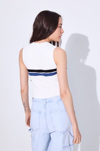 Mouwloze top - Ecru