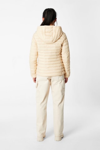 Gewatteerde Jas met Capuchon Beige