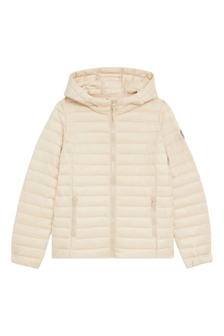 Gewatteerde Jas met Capuchon Beige