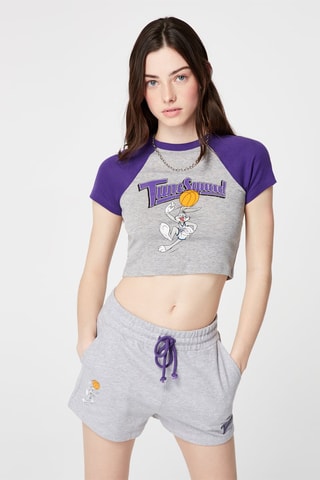 Kort T-shirt Bugs Bunny Looney Tunes Gemêleerd Grijs