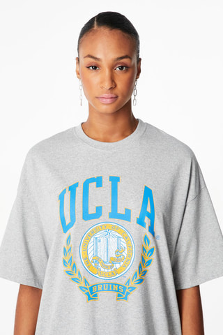 Oversized T-shirt Gemêleerd Lichtgrijs