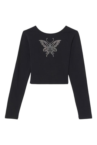 Cropped T-shirt - Zwart