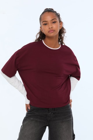 T-shirt - Bordeauxrood