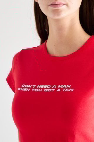 Cropped T-shirt - Rood