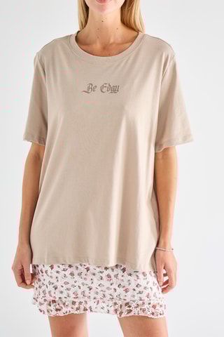 Oversized T-shirt - Beige