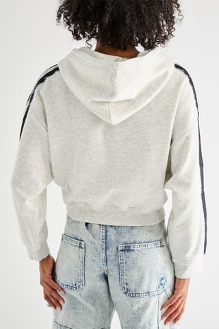 Sweater met Capuchon - Gemêleerd Lichtgrijs