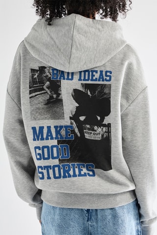Sweater met Capuchon - Gemêleerd Grijs