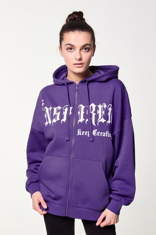 Sweater met Capuchon - Donkerpaars 