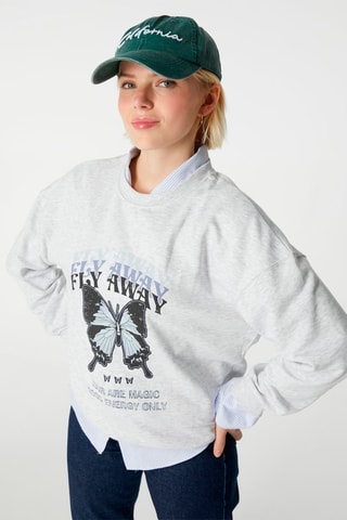 Sweater Gemêleerd Lichtgrijs