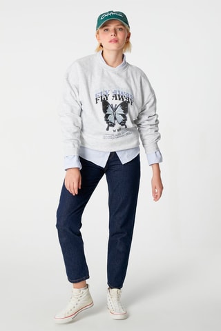 Sweater Gemêleerd Lichtgrijs