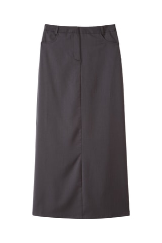 Lange Rok Hoge Taille - Donkergrijs