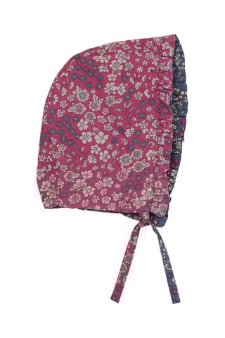 Béguin réversible - Bleu-gris et fuchsia