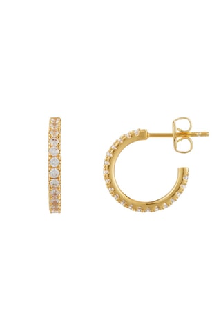 Demi-créoles Alexia Plaqué or jaune et zircons