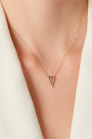Collier Ling Plaqué or jaune et zircons
